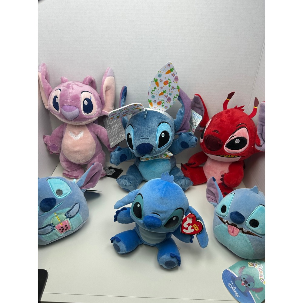 Disney Lilo & Stitch Plush Lot Angel Leroy Squishmallow Ty Beanie Baby Easter - Picture 6 of 6